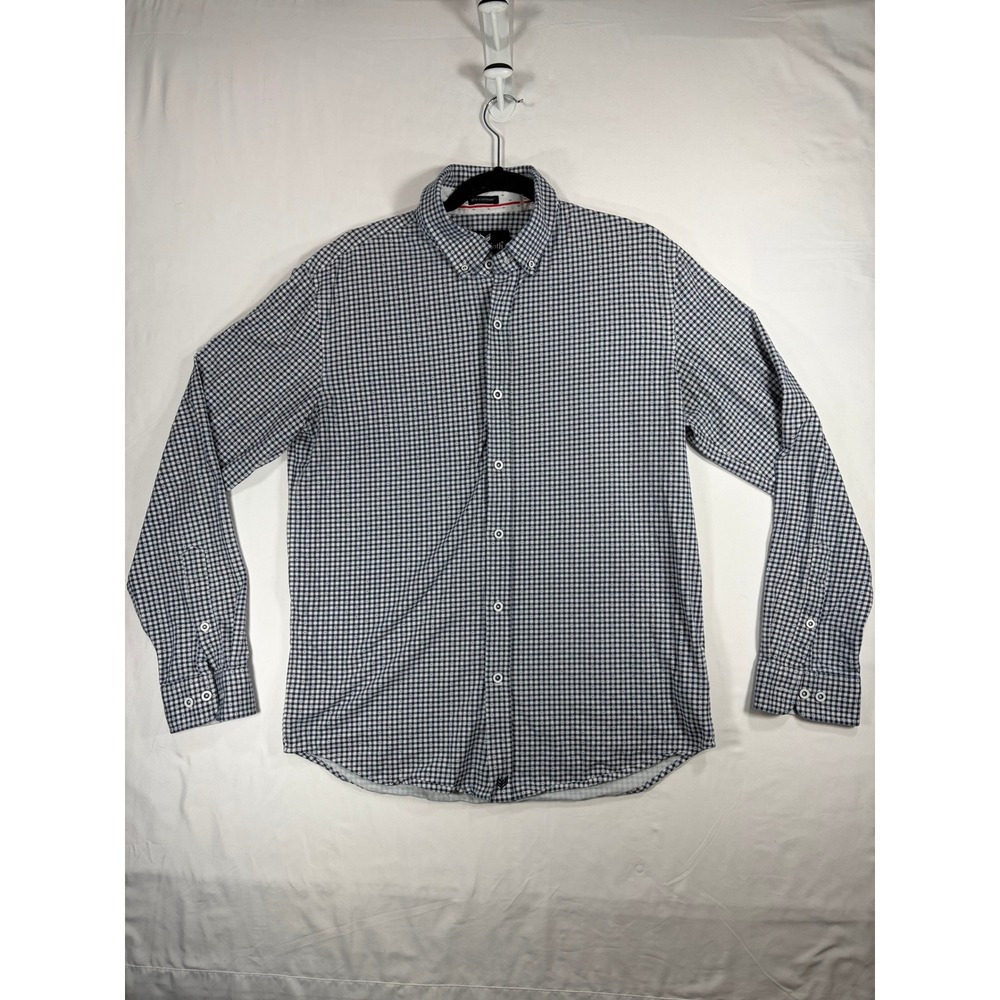Buttercloth Button Down Mens Large Navy White Slim Fit Excellent Icy Cotton
